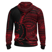 Pohnpei Hoodie Micronesia Red Patterns With Coat of Arms - Polynesian Pride