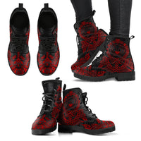 Pohnpei Leather Boots - Tribal Red - Polynesian Pride