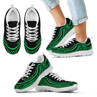 American Samoa Wave Sneakers Green Color Kid's Sneakers - White - American Samoa White - Polynesian Pride