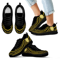 American Samoa Wave Sneakers Gold Color Kid's Sneakers - Black - American Samoa Black - Polynesian Pride