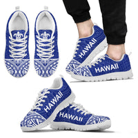 Hawaii Sneakers - Hawaii Turtle Polynesian Tattoo Blue White Unisex White - Polynesian Pride