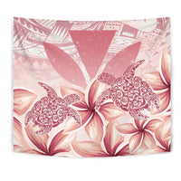 Hawaii Turtle Kanaka Plumeria Polynesian Pink Tapestry - Polynesian Pride