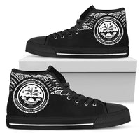 Federated States Of Micronesia High Top Shoes - Micronesian Black Style Unisex White - Polynesian Pride