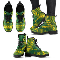 Society Islands Leather Boots - Polynesian Flag Chief Version - Polynesian Pride