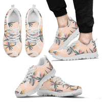 Hawaii Tropical Pattern Pink Sneakers Men's Sneakers White - Polynesian Pride