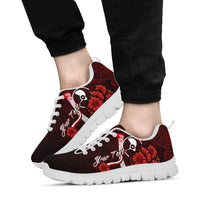 Yap Micronesia Custom Personalised Sneakers - Coat Of Arm With Hibiscus - Polynesian Pride