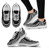 American Samoa Wave Sneakers Black White Color Women's Sneakers - White - American Samoa White - Polynesian Pride