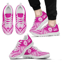 Tahiti Rising Sneakers - Tahiti Flag Polynesian Tattoo (Pink) - A16 - Polynesian Pride