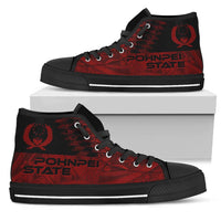 Pohnpei State High Top Shoes - Red Color Symmetry Style - Polynesian Pride