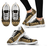 Tonga Sneakers - Tonga Polynesian Chief Tattoo Gold Version - Polynesian Pride