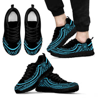 American Samoa Wave Sneakers Blue Color Men's Sneakers - Black - American Samoa Black - Polynesian Pride