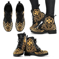 Wallis And Futuna Leather Boots - Tribal Gold - Polynesian Pride