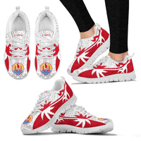 Tahiti Polynesian Coconut Tree Sneakers Women's Sneakers - White - 4 Red White - Polynesian Pride