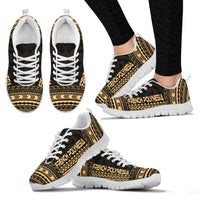 French Polynesia Sneakers - French Polynesian Chief Tattoo Gold Version - Polynesian Pride
