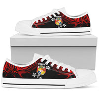 Mate Ma'a Tonga Rugby Low Top Shoe Polynesian Unique Vibes - Red - Polynesian Pride