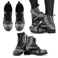 tahiti Leather Boots - Polynesian Black Chief Version - Polynesian Pride