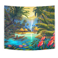 Vintage Village Tapestry Wall Tapestry Yellow - Polynesian Pride