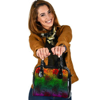 Polynesian Shoulder Handbag - Green Hibiscus Patterns One Size Red - Polynesian Pride