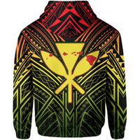 Hawaii Hoodie Reggae Kanaka Maoli Allover Zip Hoodie - Polynesian Pride