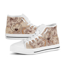 Pohnpei High Top Shoes - Hibiscus Flowers Vintage Style - Polynesian Pride