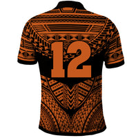(D.MiGi) North Efate United FC Polo Shirt Tribal Pattern Cool Style Orange LT4 - Polynesian Pride