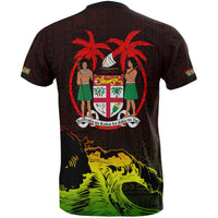 Fiji Islands T Shirt Fiji Islands Coat of Arms Sunset Reggae A0 - Polynesian Pride
