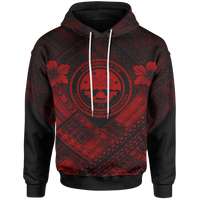Federated States of Micronesia Polynesian Hoodie Federated States of Micronesia Red Seal Camisole Hibiscus Style Unisex Black - Polynesian Pride
