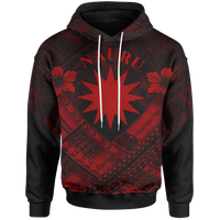 Nauru Polynesian Hoodie Nauru Red Seal Camisole Hibiscus Style Unisex Red - Polynesian Pride