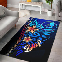 Yap Area Rug - Vintage Tribal Mountain Blue - Polynesian Pride