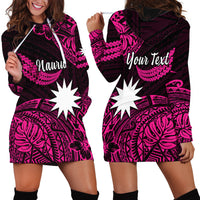 (Custom Personalised) Nauru Polynesian Hibiscus Naoero Pink Hoodie Dress LT14 Pink - Polynesian Pride