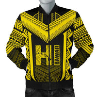Hawaiian Kanaka Polynesian Men's Bomber Jacket Active Yellow Yellow - Polynesian Pride