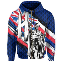 Polynesian Pride Hoodie Hawaii King Flag Kanaka Map Polynesian Zip Hoodie Won Style - Polynesian Pride