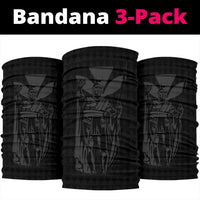 Polynesian Pride Bandana - Hawaii King Kanaka Kakau Bandana 3 - Pack - Gray - Polynesian Pride