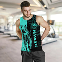 Polynesian Pride Clothing - Hawaii King Polynesian Men's Tank Top - Lawla Style Turquoise - Polynesian Pride