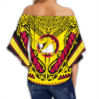 Polynesian Pride Clothing - Port Moresby Vipers Off Shoulder Wrap Waist Top Papuan - Polynesian Pride
