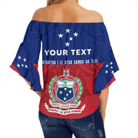 (Customized) Samoan Clothing - F.A.S.T Off Shoulder Wrap Waist Top Enthusiasm - Polynesian Pride