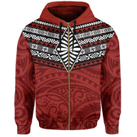 Polynesian Pride Hoodie Pattern Ngatu Tonga Zip Hoodie - Polynesian Pride
