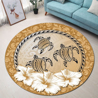 Polynesian Pride Home Set - Polynesian Hibiscus Tribal Round Carpet - Polynesian Pride