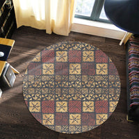 Polynesian Pride Home Set - Tonga Ngatu Style Round Carpet - Polynesian Pride