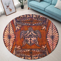 Polynesian Pride Home Set - Tongan Pattern Turtle Round Carpet - Polynesian Pride
