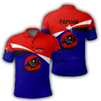 Polynesian Pride Apparel Central Province Polo Shirt PNG Flag Style - Polynesian Pride