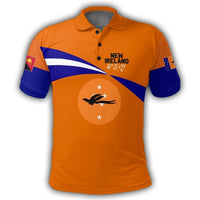 Polynesian Pride Apparel New Ireland Polo Shirt PNG Flag Style Unisex Orange - Polynesian Pride