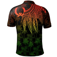 Polynesian Pride Apparel Pohnpei Custom Polo Shirt Polynesian Wings (Reggae) - Polynesian Pride