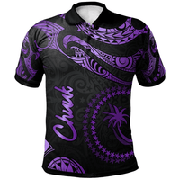 Polynesian Pride Apparel Chuuk Polo Shirt Polynesian Tattoo Purple Version Unisex Purple - Polynesian Pride