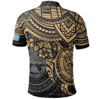 Polynesian Pride Apparel Federated States of Micronesia Polo Shirt Federated States of Micronesia Flag Seal Golden Turtle Hiciscus - Polynesian Pride