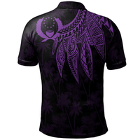 Polynesian Pride Apparel Pohnpei Polo Shirt Polynesian Wings (Purple) - Polynesian Pride