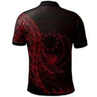 Polynesian Pride Apparel Pohnpei Polo Shirt Polynesian Pattern Style Red Color - Polynesian Pride