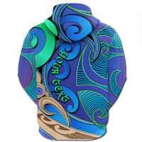 Polynesian Pride Hoodie (Custom Text) New Zealand Hoodie Manaia Pullover Hoodie - Polynesian Pride