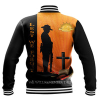 Polynesian Pride Clothing - Anzac Day Lest We Forget Soldier Standing Guard Baseball Jacket - Polynesian Pride