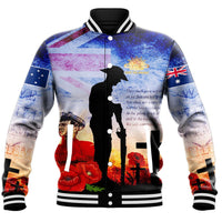 Polynesian Pride Clothing - Anzac Day Australia Soldier We Will Rememer Them Baseball Jacket - Polynesian Pride